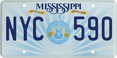MS license plate NYC590