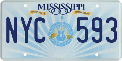 MS license plate NYC593