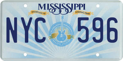 MS license plate NYC596