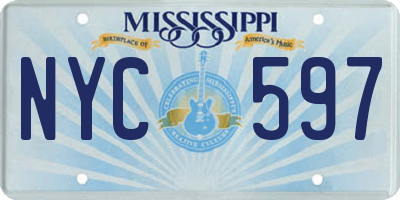 MS license plate NYC597