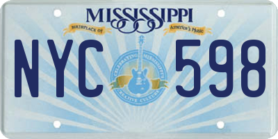 MS license plate NYC598