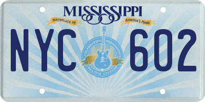 MS license plate NYC602