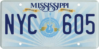MS license plate NYC605