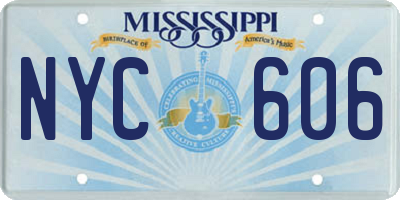 MS license plate NYC606