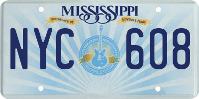MS license plate NYC608