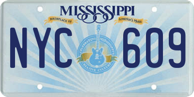 MS license plate NYC609