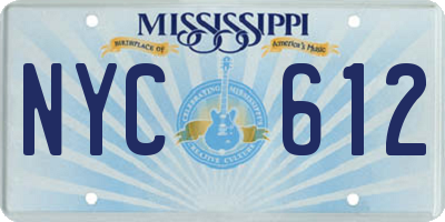 MS license plate NYC612