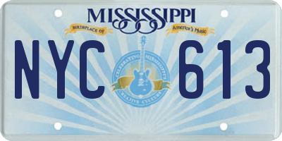 MS license plate NYC613