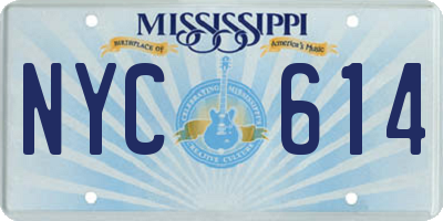 MS license plate NYC614