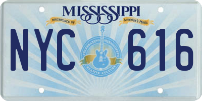 MS license plate NYC616