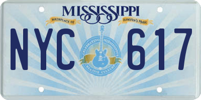 MS license plate NYC617