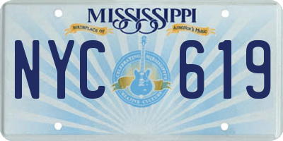 MS license plate NYC619