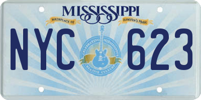 MS license plate NYC623
