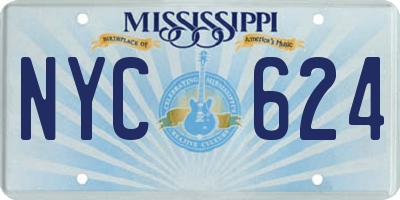 MS license plate NYC624