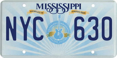 MS license plate NYC630