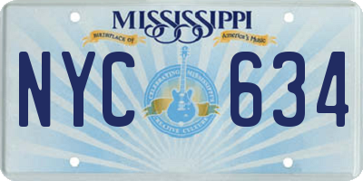MS license plate NYC634