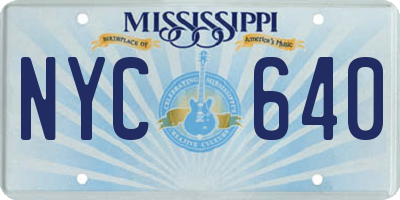 MS license plate NYC640
