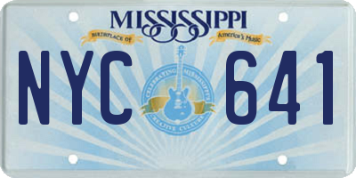 MS license plate NYC641