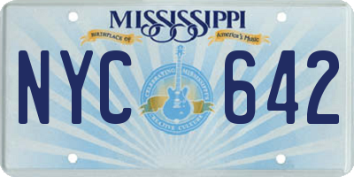 MS license plate NYC642