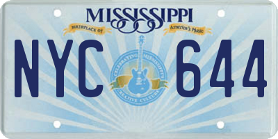 MS license plate NYC644
