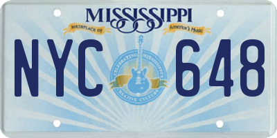 MS license plate NYC648