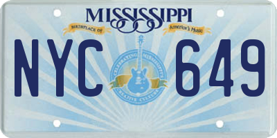MS license plate NYC649