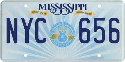 MS license plate NYC656