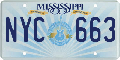 MS license plate NYC663