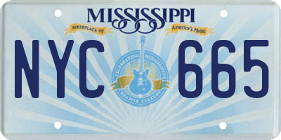 MS license plate NYC665