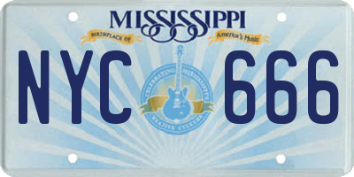 MS license plate NYC666