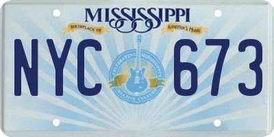 MS license plate NYC673
