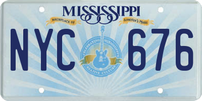 MS license plate NYC676