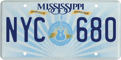 MS license plate NYC680