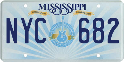 MS license plate NYC682