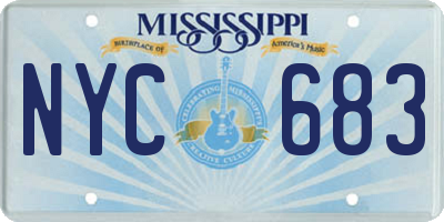 MS license plate NYC683