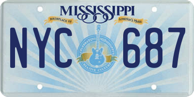 MS license plate NYC687