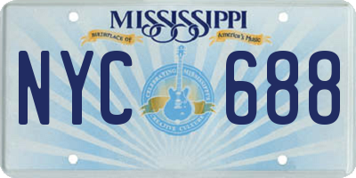 MS license plate NYC688