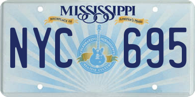 MS license plate NYC695
