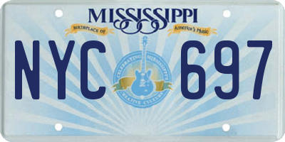 MS license plate NYC697