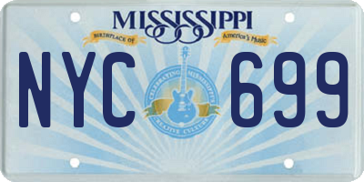 MS license plate NYC699