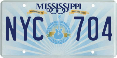 MS license plate NYC704