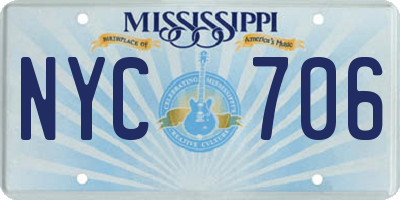 MS license plate NYC706