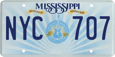 MS license plate NYC707