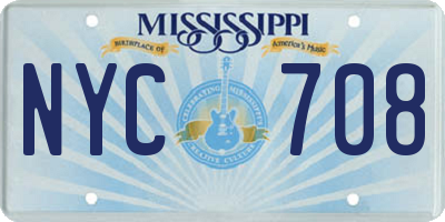 MS license plate NYC708