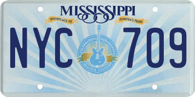 MS license plate NYC709