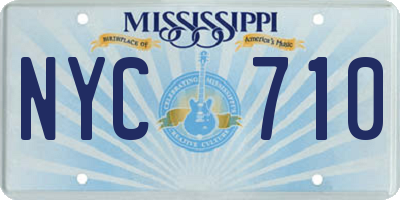 MS license plate NYC710