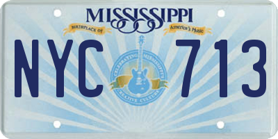 MS license plate NYC713