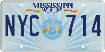 MS license plate NYC714