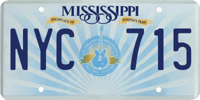 MS license plate NYC715