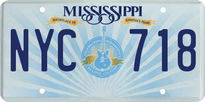 MS license plate NYC718